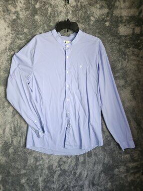 Father Sons Dress Shirt Mens 3XL Light Blue Stretch Slim Fit Long Sleeve Work